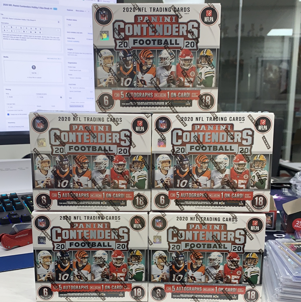 Filler for 2020 NFL Panini Contenders Hobby 5 Box Break #1