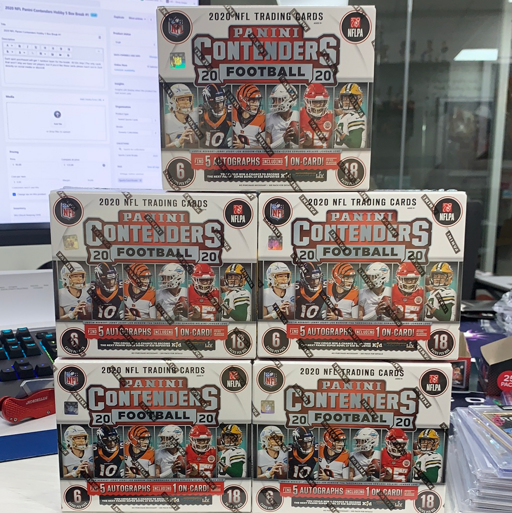 2020 NFL Panini Contenders Hobby 5 Box Break #1